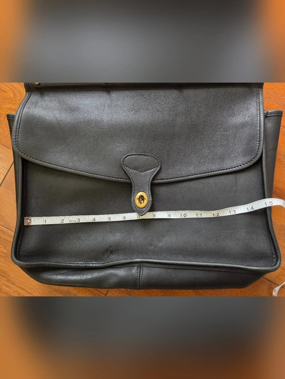Vintage Jack Georges 1990's Black Leather Briefcase University Collection Laptop